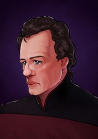 
        Portrait of Q in a captain's uniform
      