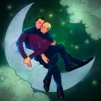 
        Q and Picard sitting on a paper moon
      