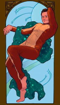 
        Bajoran Q in a Mucha-inspired art nouveau style
      